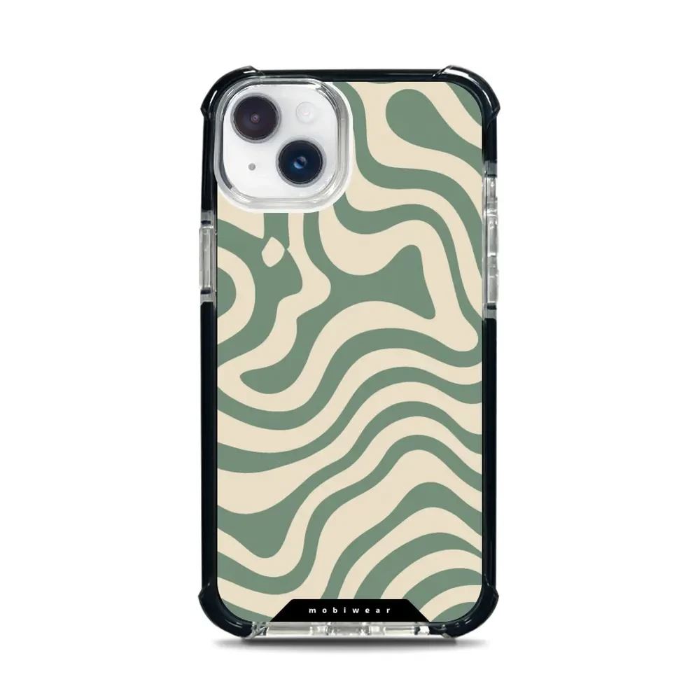 Odolný obal Mobiwear MagSafe Elite Bumper - Apple iPhone 14 Plus - DA57D Zelené a béžové zkrouceniny