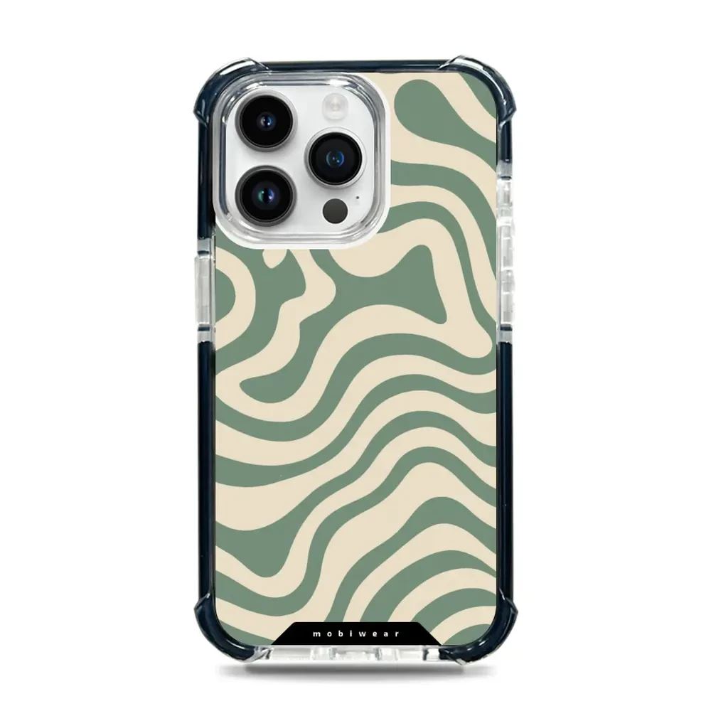 Odolný obal Mobiwear MagSafe Elite Bumper - Apple iPhone 14 Pro Max - DA57D Zelené a béžové zkrouceniny