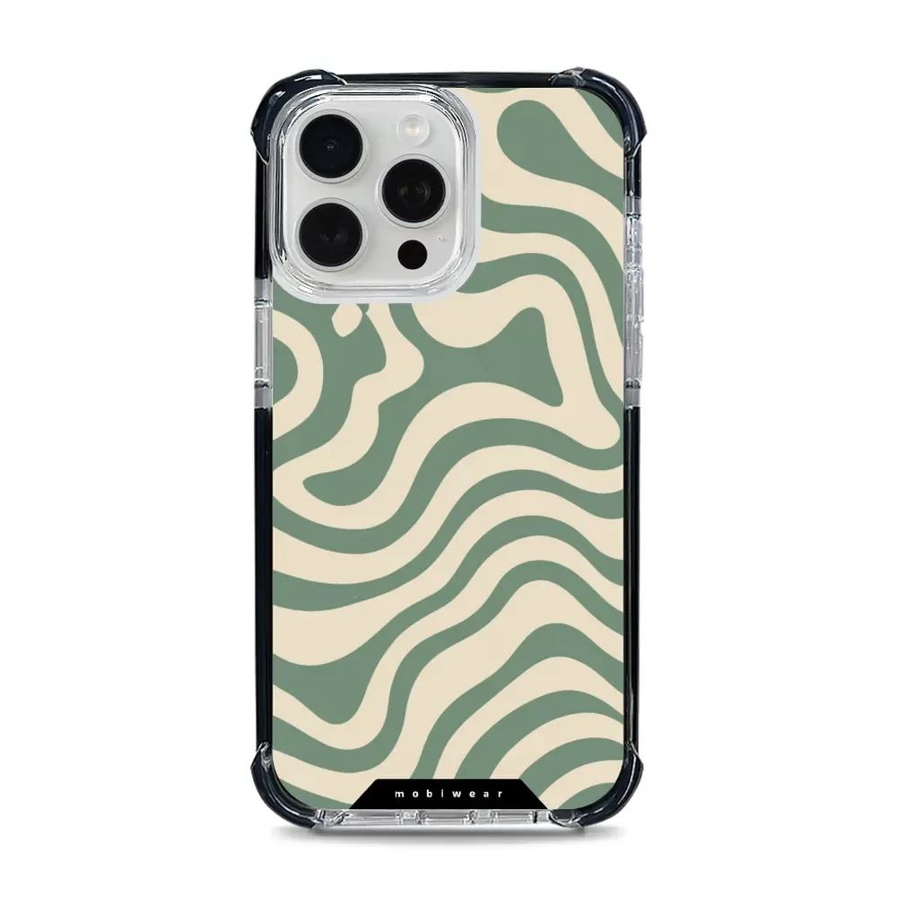 Odolný obal Mobiwear MagSafe Elite Bumper - Apple iPhone 15 Pro Max - DA57D Zelené a béžové zkrouceniny