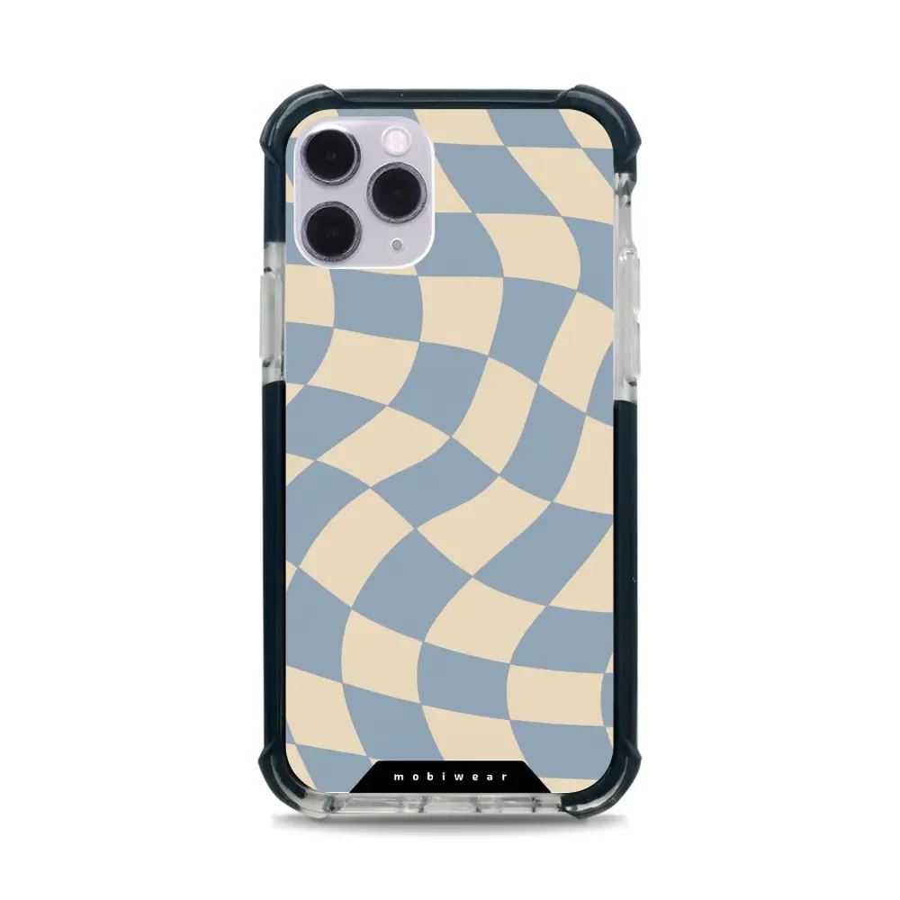 Odolný obal Mobiwear MagSafe Elite Bumper - Apple iPhone 11 Pro - DA59D Modrá a béžová šachovnice