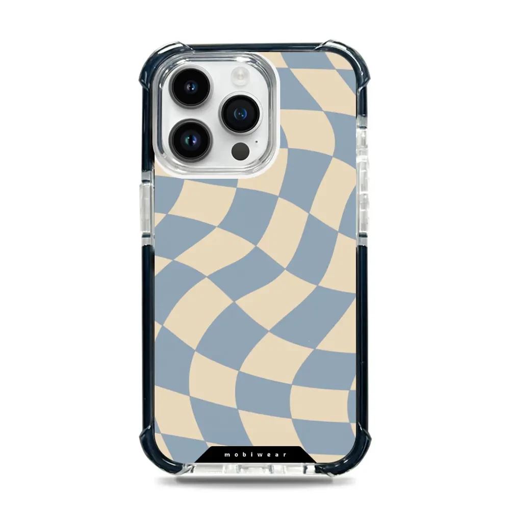 Odolný obal Mobiwear MagSafe Elite Bumper - Apple iPhone 14 Pro Max - DA59D Modrá a béžová šachovnice