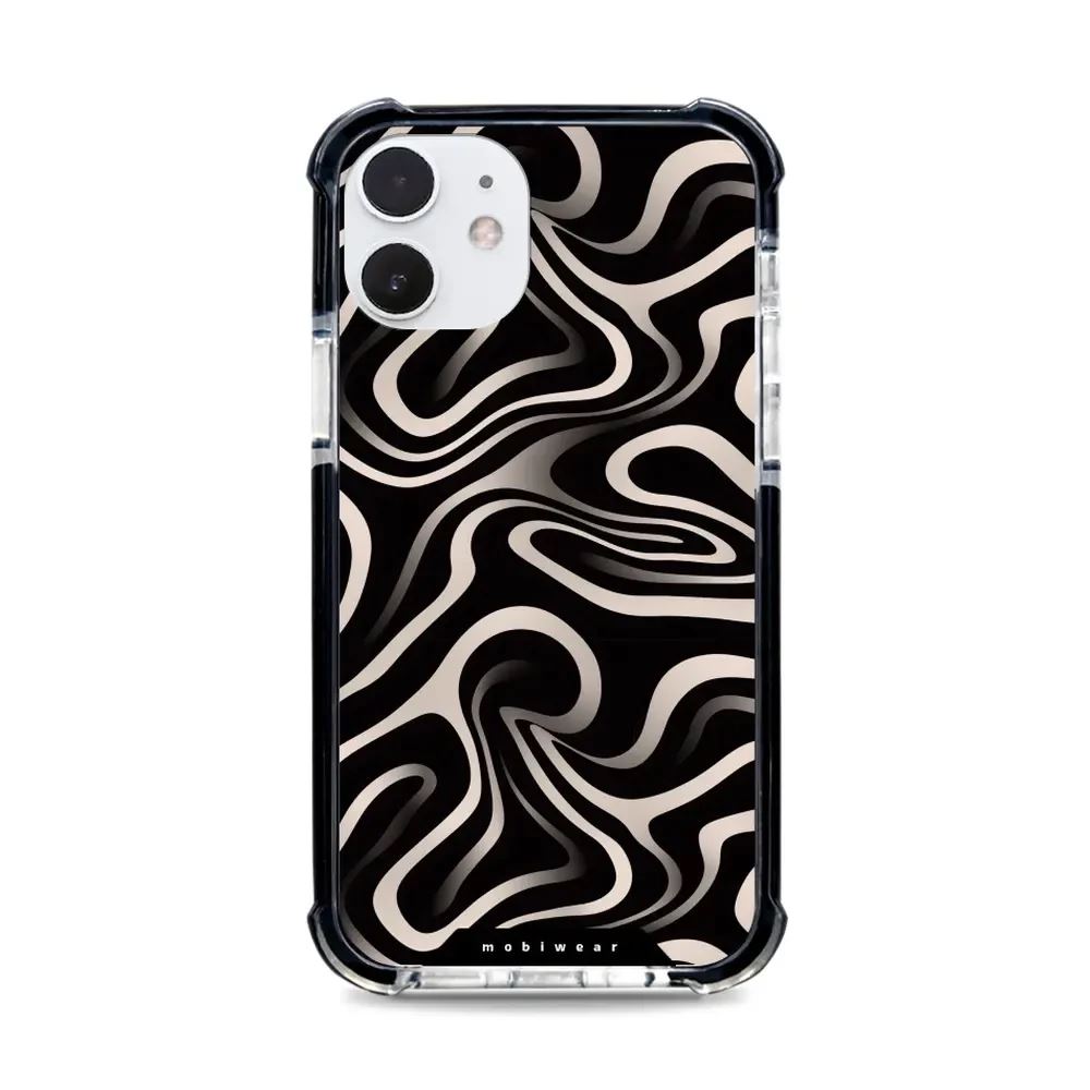 Odolný obal Mobiwear MagSafe Elite Bumper - Apple iPhone 12 / 12 Pro - DA63D Vlnky a linky