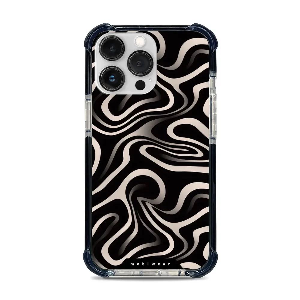 Odolný obal Mobiwear MagSafe Elite Bumper - Apple iPhone 13 Pro - DA63D Vlnky a linky