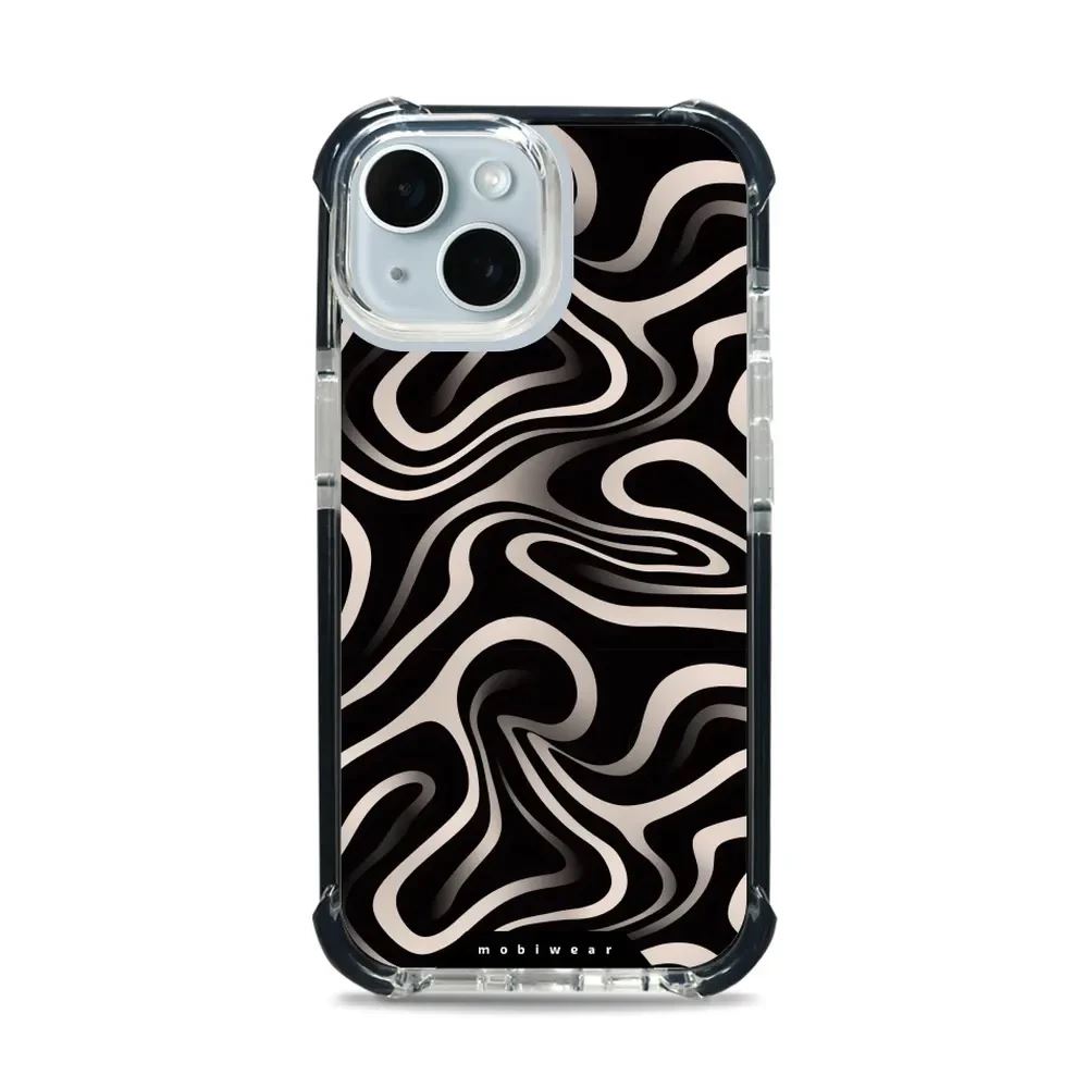 Odolný obal Mobiwear MagSafe Elite Bumper - Apple iPhone 15 - DA63D Vlnky a linky