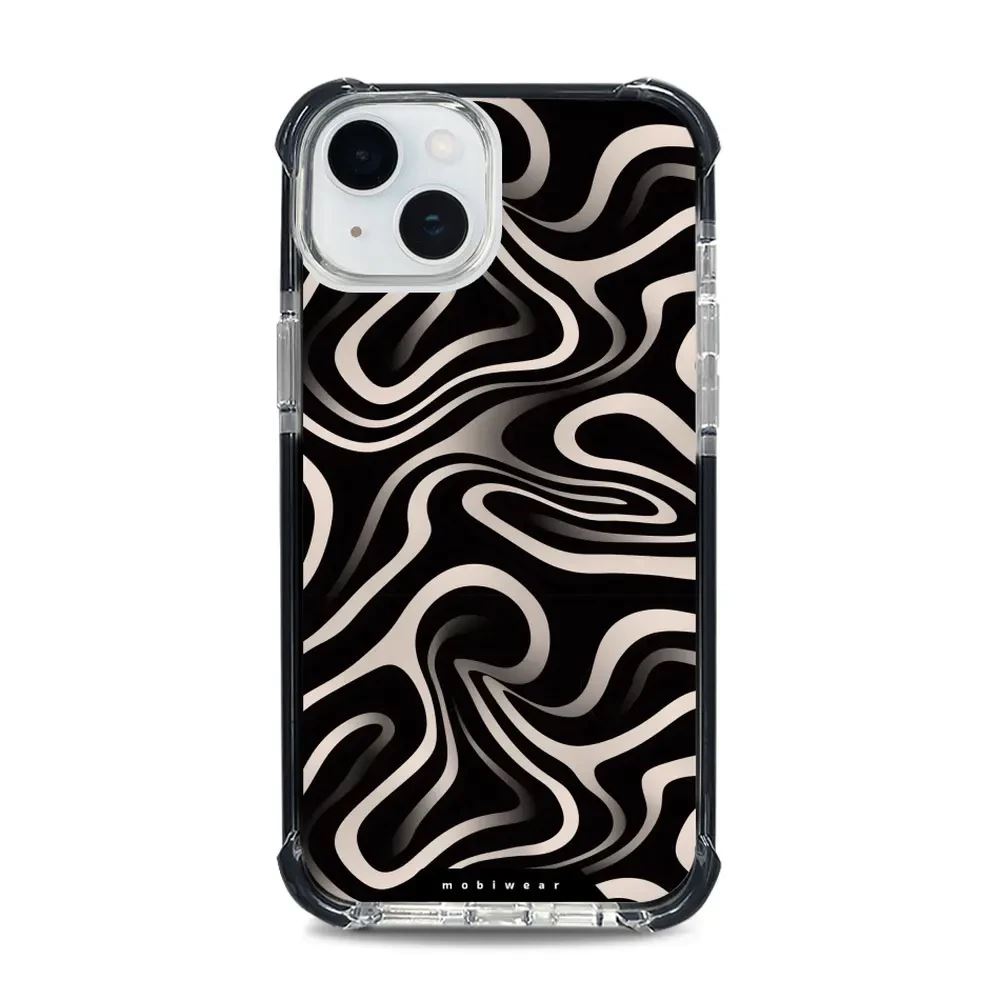 Odolný obal Mobiwear MagSafe Elite Bumper - Apple iPhone 15 Plus - DA63D Vlnky a linky