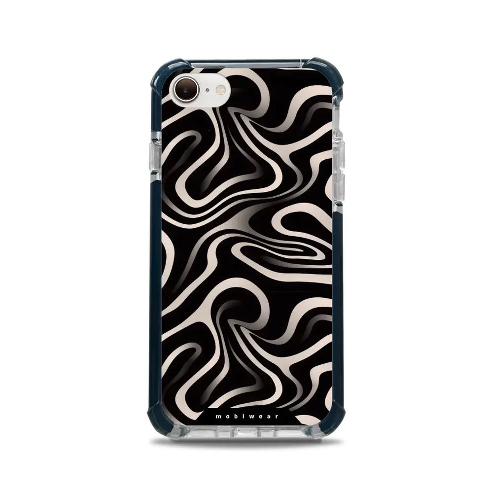 Odolný obal Mobiwear MagSafe Elite Bumper - Apple iPhone 7 / 8 / SE 2020 / SE 2022 - DA63D Vlnky a linky