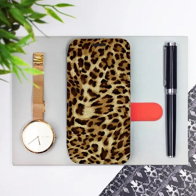 Flipové pouzdro Mobiwear - Samsung Galaxy S24 - VA33P Leopardí vzor