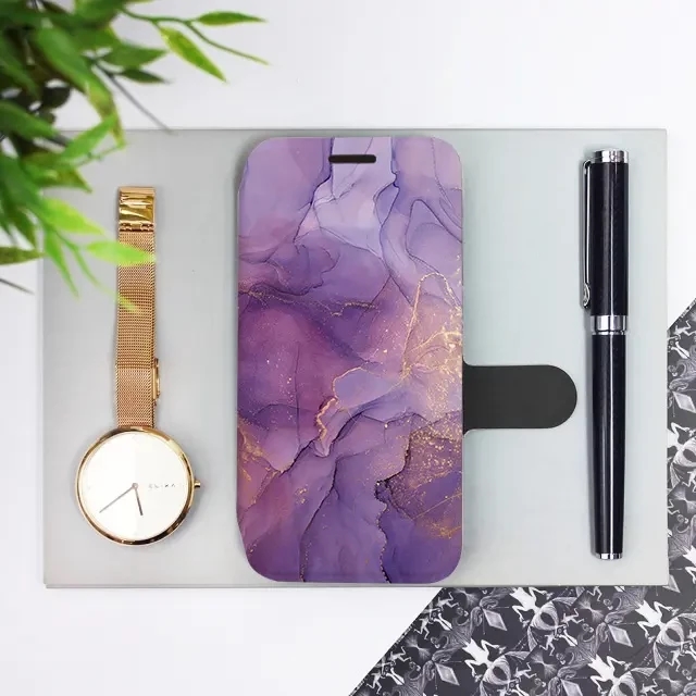 Flipové pouzdro Mobiwear - Samsung Galaxy S24 - VP20S Fialový mramor