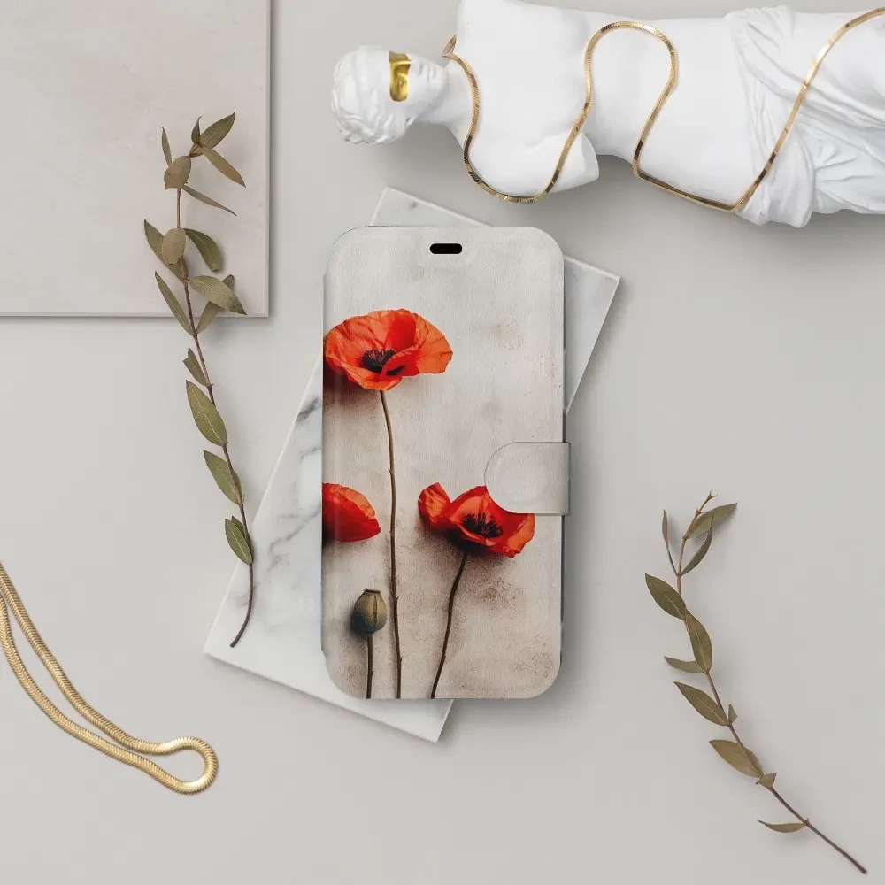 Flipové pouzdro Mobiwear - Samsung Galaxy S24 - VP42S Vlčí máky