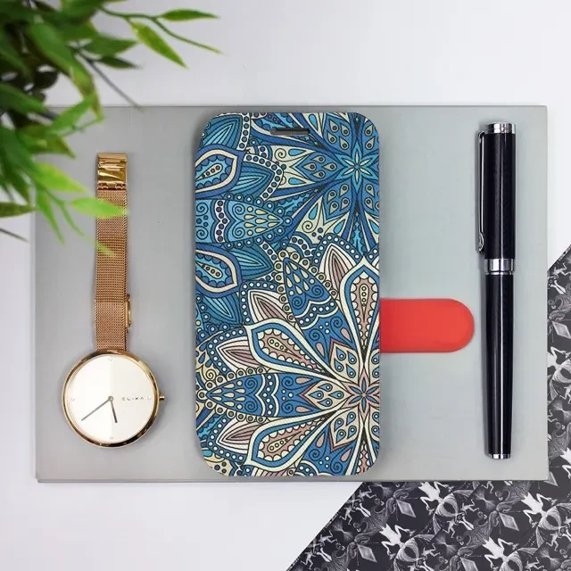 Flipové pouzdro Mobiwear - Samsung Galaxy S24 Plus - V108P Modré mandala květy