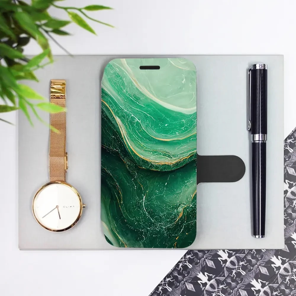 Flipové pouzdro Mobiwear - Samsung Galaxy S24 Plus - VP38S Zelený mramor