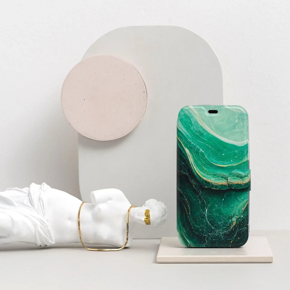 Flipové pouzdro Mobiwear - Samsung Galaxy S24 Plus - VP38S Zelený mramor