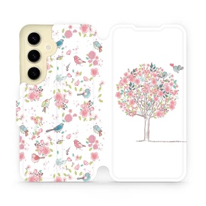 Flipové pouzdro Mobiwear - Samsung Galaxy S24 - M120S Strom a ptáčci