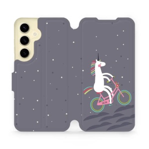 Flipové pouzdro Mobiwear - Samsung Galaxy S24 - V024P Jednorožec na kole