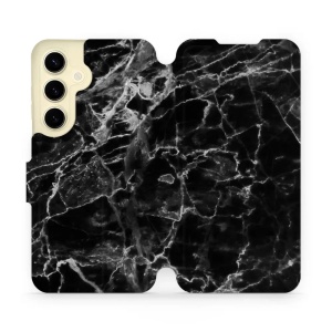 Flipové pouzdro Mobiwear - Samsung Galaxy S24 - V056P Černý mramor