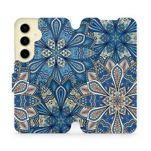 Flipové pouzdro Mobiwear - Samsung Galaxy S24 - V108P Modré mandala květy