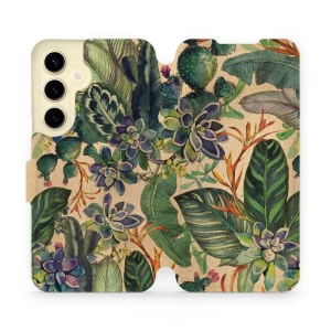 Flipové pouzdro Mobiwear - Samsung Galaxy S24 - VP05S Sukulenty