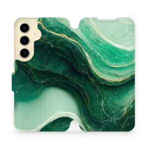 Flipové pouzdro Mobiwear - Samsung Galaxy S24 - VP38S Zelený mramor