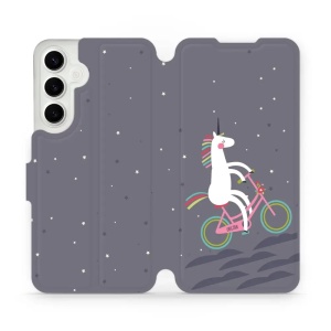 Flipové pouzdro Mobiwear - Samsung Galaxy S24 Plus - V024P Jednorožec na kole