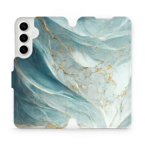 Flipové pouzdro Mobiwear - Samsung Galaxy S24 Plus - VP34S Zelenkavý a zlatavý mramor