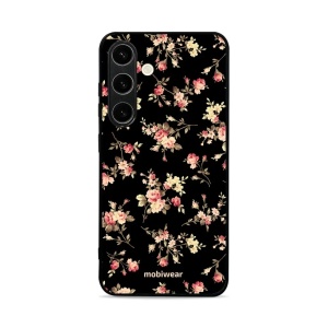 Lesklý kryt Mobiwear Glossy - Samsung Galaxy S24 - G039G - Květy na černé