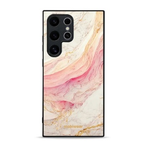 Lesklý kryt Mobiwear Glossy - Samsung Galaxy S24 Ultra - G027G - Růžový a zlatavý mramor