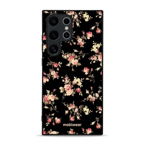Lesklý kryt Mobiwear Glossy - Samsung Galaxy S24 Ultra - G039G - Květy na černé