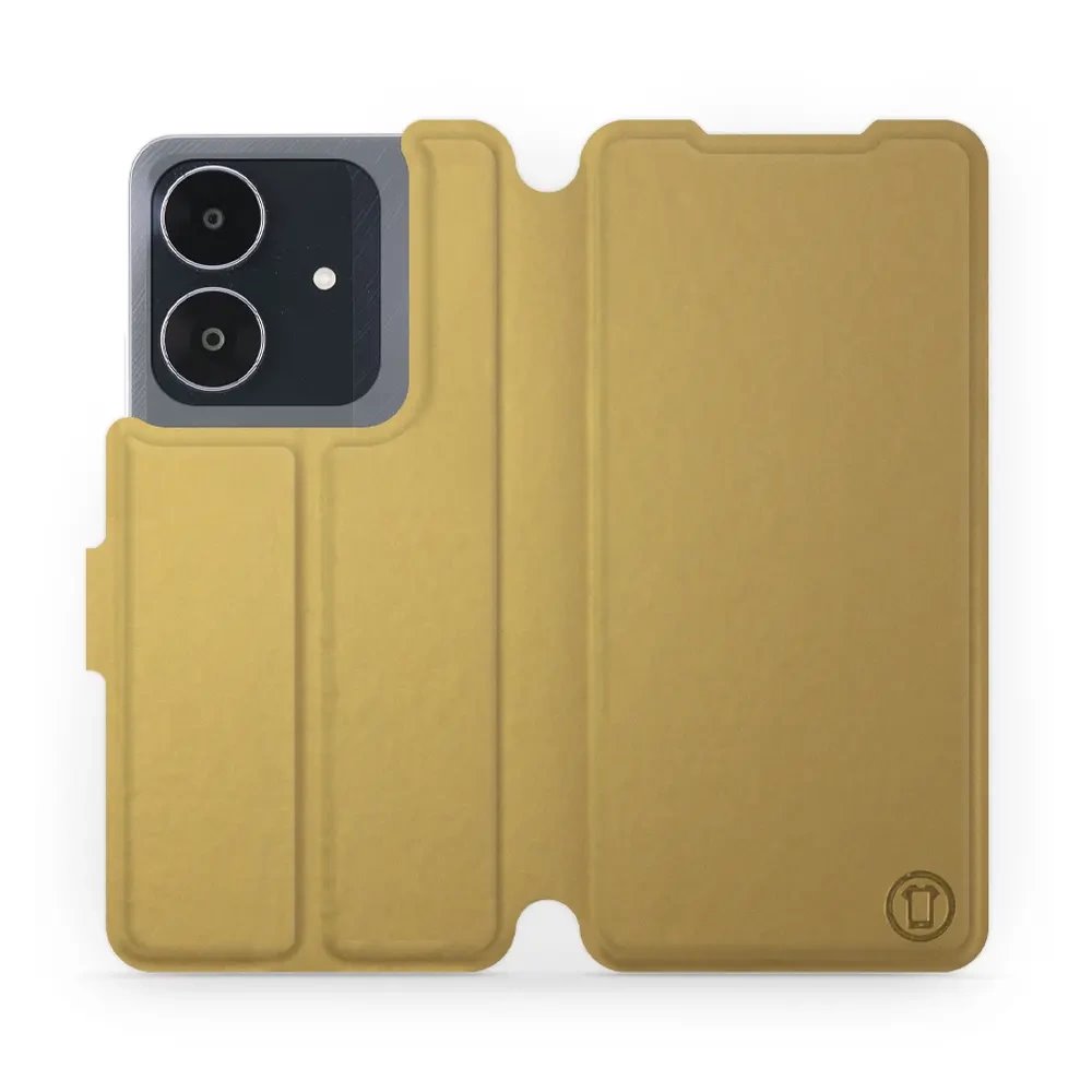 Flipové pouzdro Mobiwear - Realme Note 60 - Zlatavé a šedé