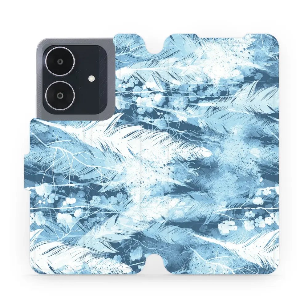 Flipové pouzdro Mobiwear - Realme Note 60 - M058S Světle modrá horizontální pírka
