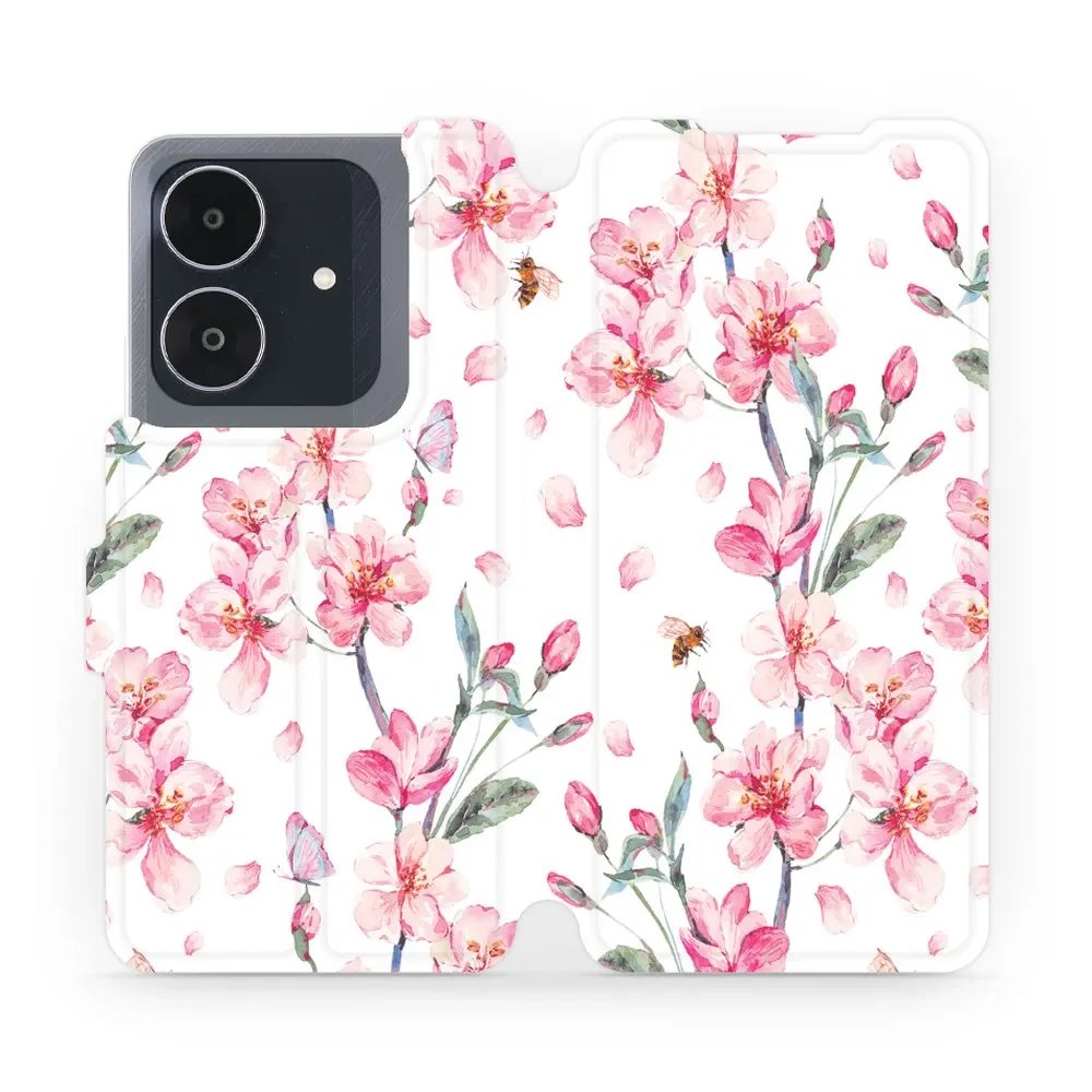 Flipové pouzdro Mobiwear - Realme Note 60 - M124S Růžové květy