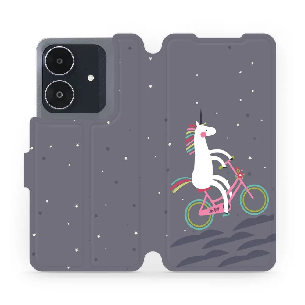 Flipové pouzdro Mobiwear - Realme Note 60 - V024P Jednorožec na kole