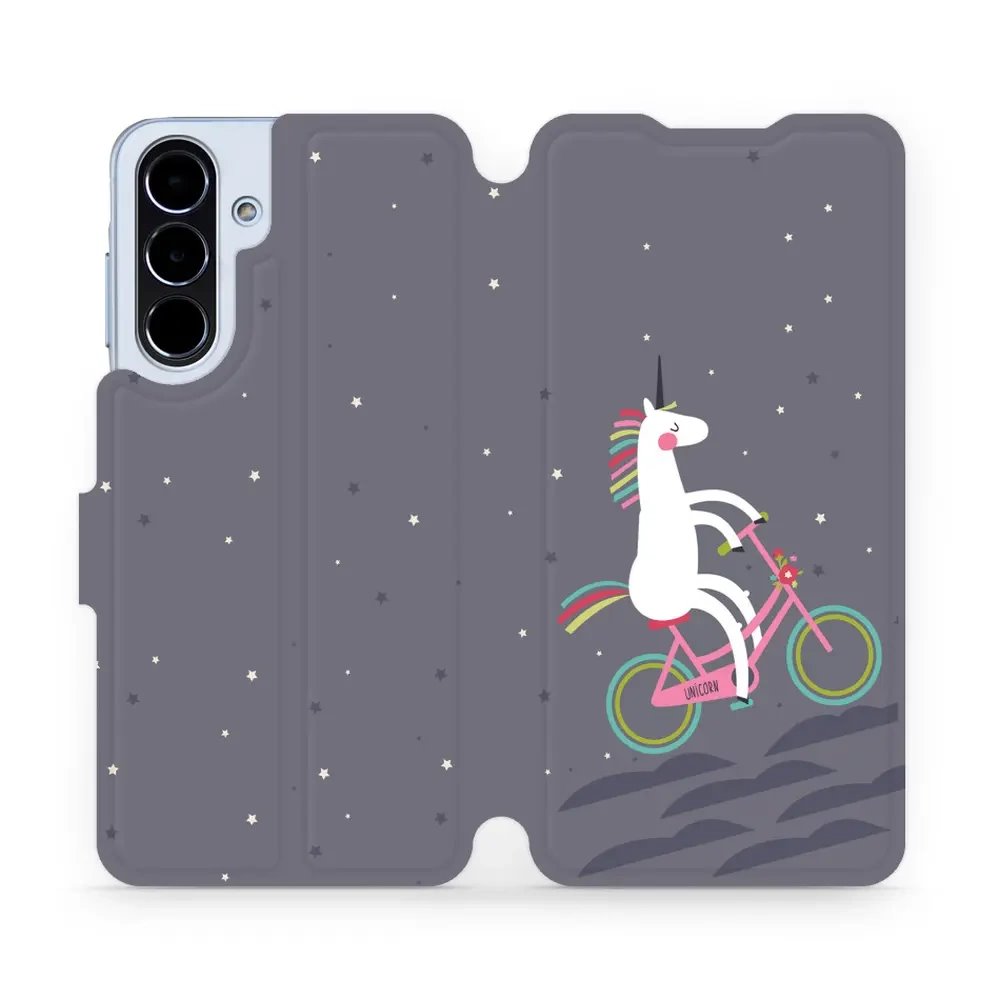 Flipové pouzdro Mobiwear - Samsung Galaxy A56 5G - V024P Jednorožec na kole