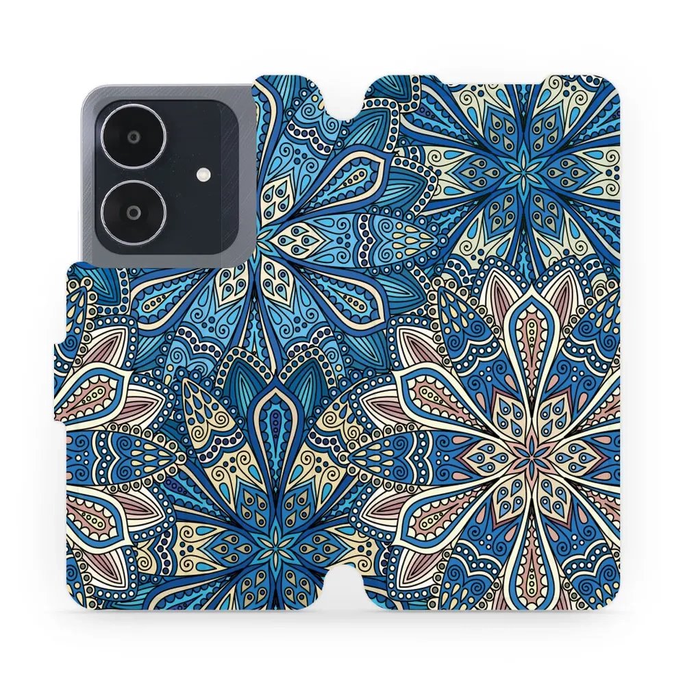 Flipové pouzdro Mobiwear - Realme Note 60 - V108P Modré mandala květy