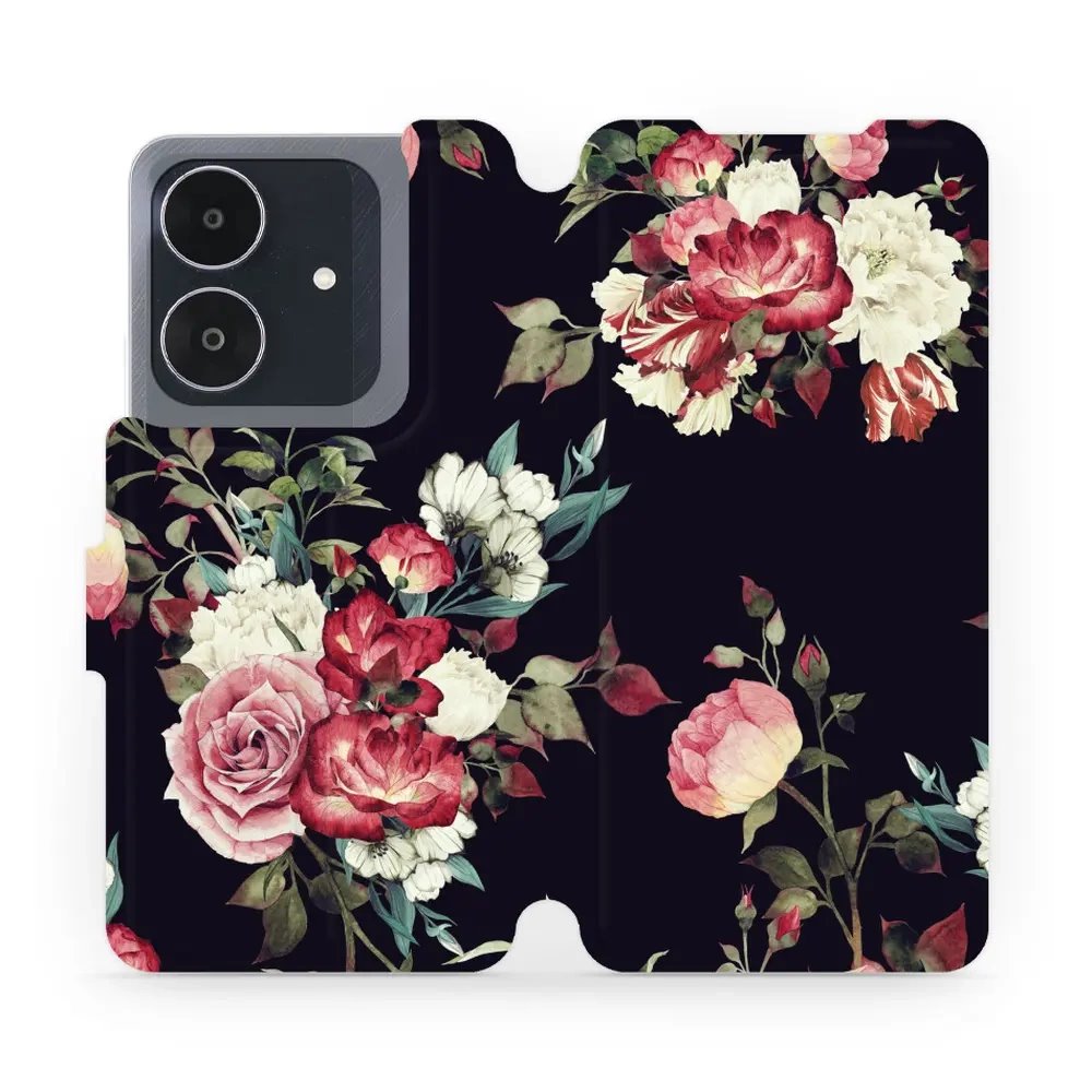 Flipové pouzdro Mobiwear - Realme Note 60 - VD11P Růže na černé
