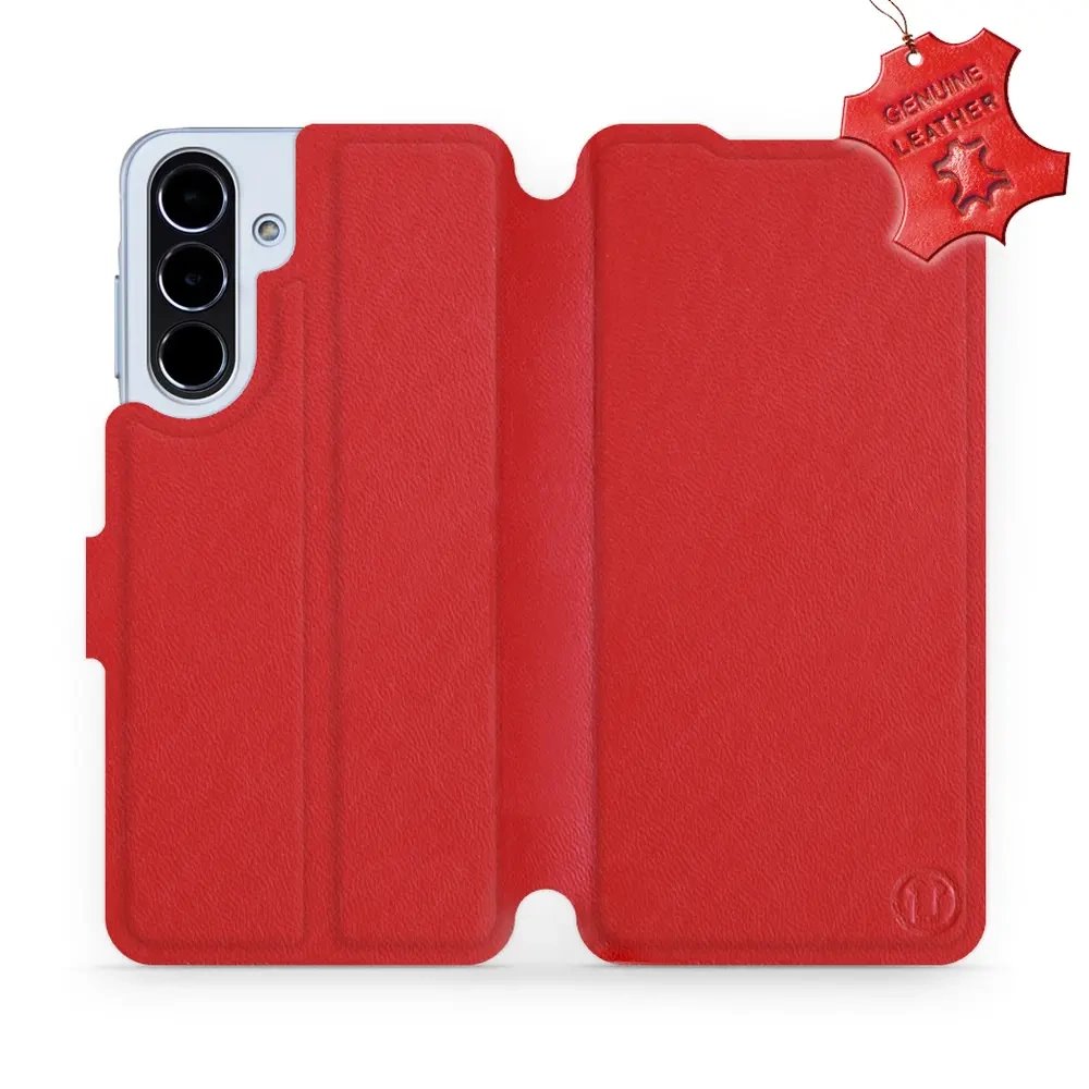 Kožené flip pouzdro Mobiwear - Samsung Galaxy A56 5G - Červené