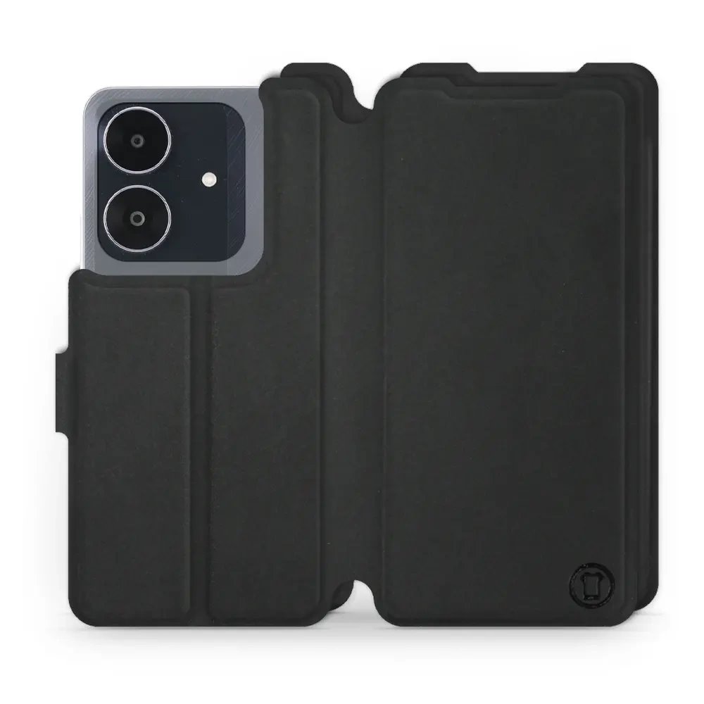 Flipové pouzdro Mobiwear Semiš - Realme Note 60 - Černé