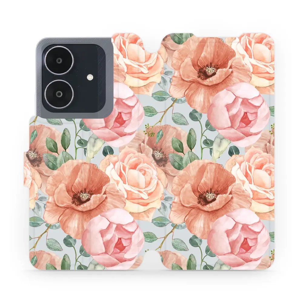 Flipové pouzdro Mobiwear - Realme Note 60 - MP02S Pastelové květy
