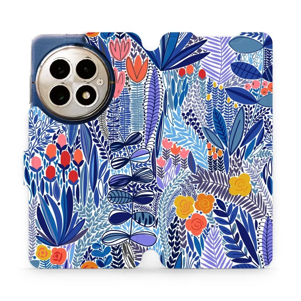 Flipové pouzdro Mobiwear - OnePlus 13 - MP03P Modrá květena