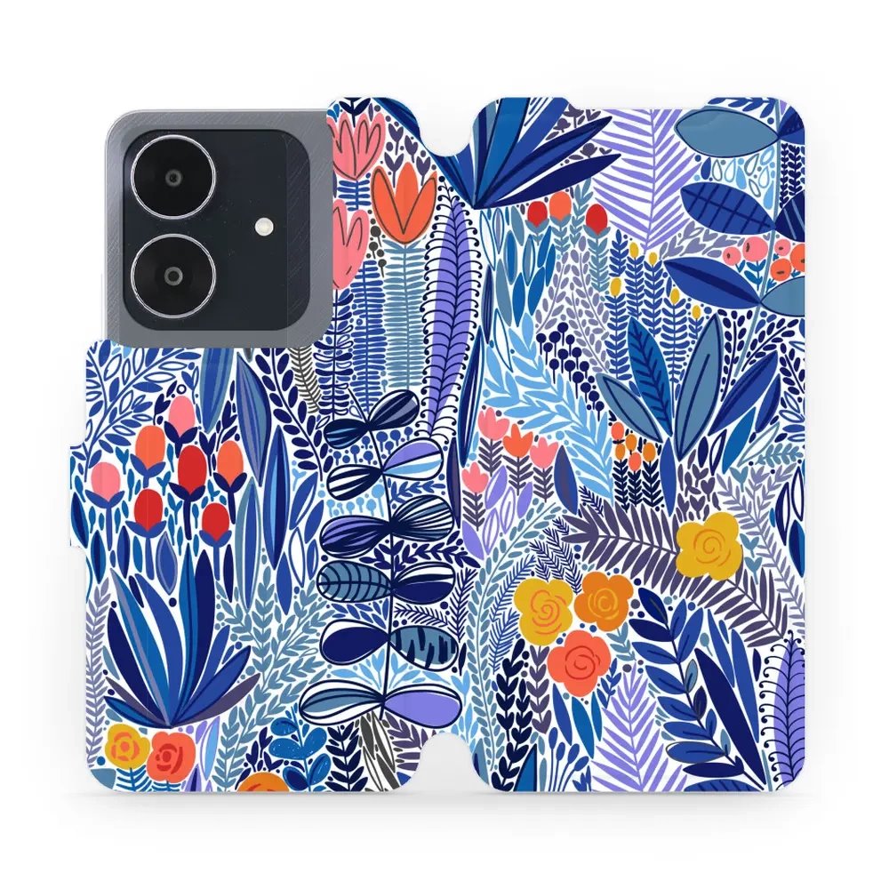 Flipové pouzdro Mobiwear - Realme Note 60 - MP03P Modrá květena