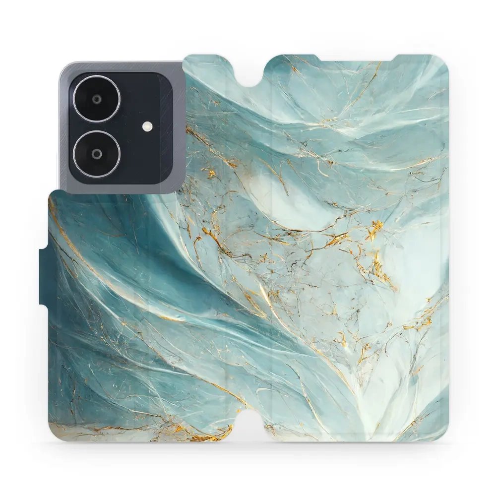 Flipové pouzdro Mobiwear - Realme Note 60 - VP34S Zelenkavý a zlatavý mramor