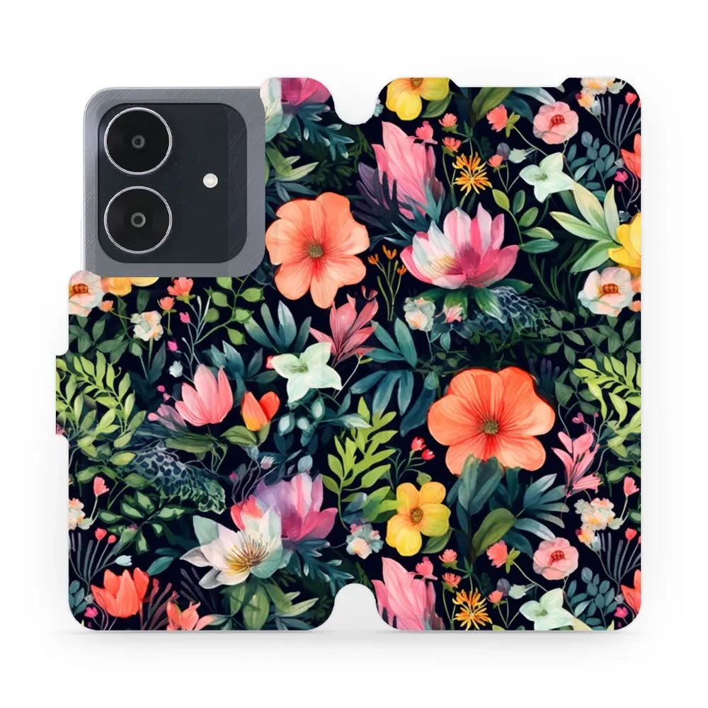 Flipové pouzdro Mobiwear - Realme Note 60 - VP48S Pestré kvítky