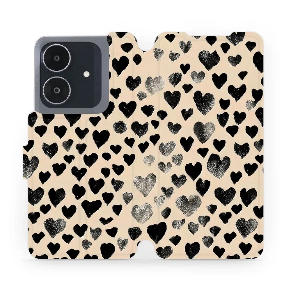 Flipové pouzdro Mobiwear - Realme Note 60 - VA51S Černá srdíčka
