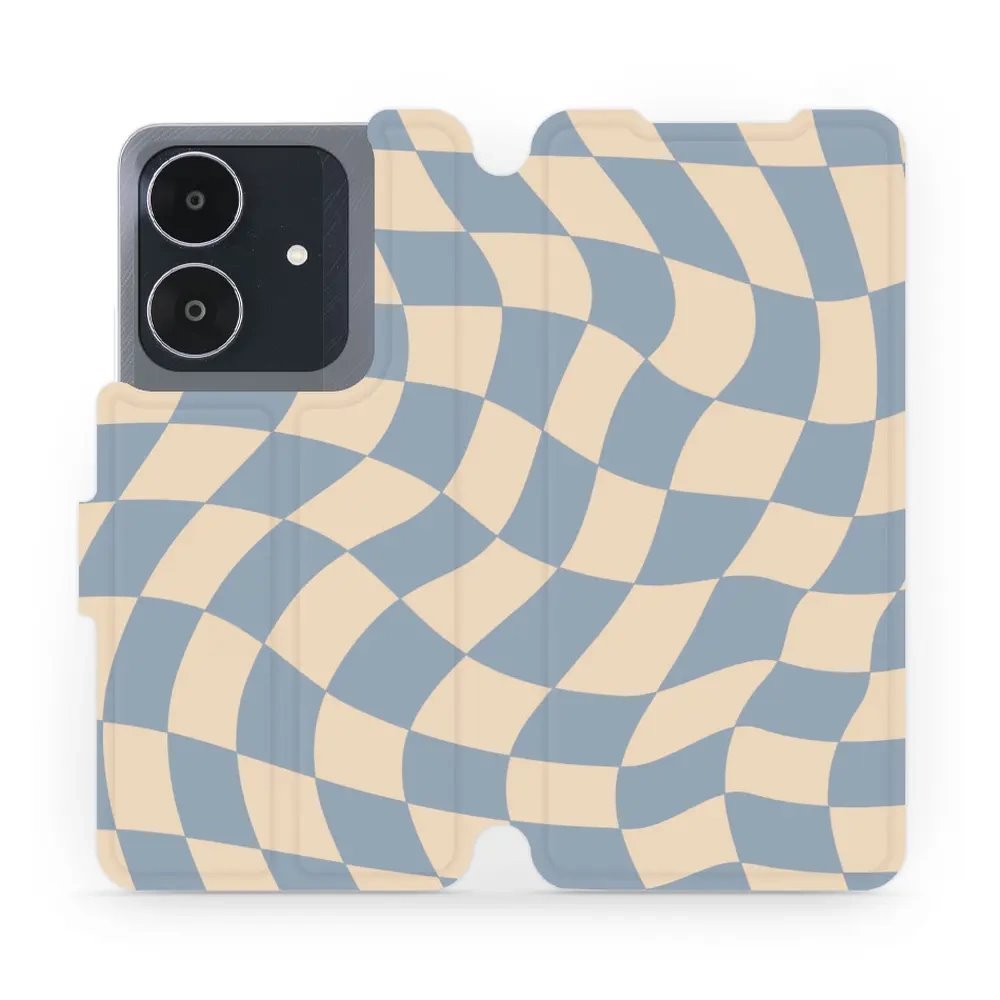 Flipové pouzdro Mobiwear - Realme Note 60 - VA59S Modrá a béžová šachovnice