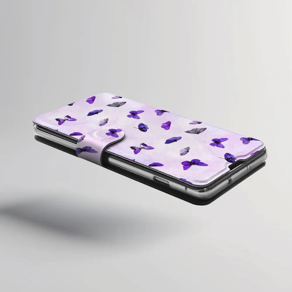 Flip pouzdro na mobil Honor 600 Lite - Mobiwear VP76S, fialoví motýlci