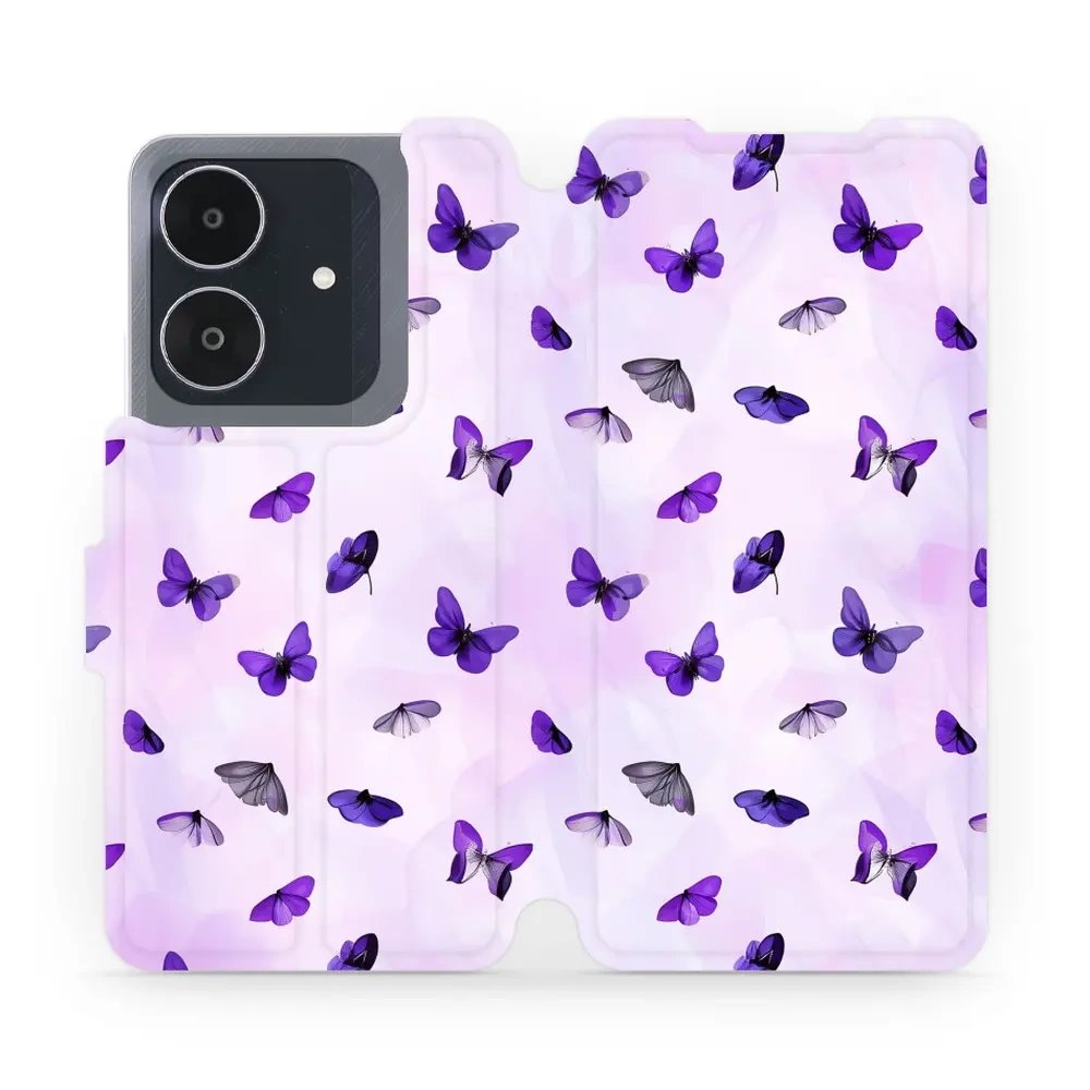 Flipové pouzdro Mobiwear - Realme Note 60 - VP76S Fialoví motýlci