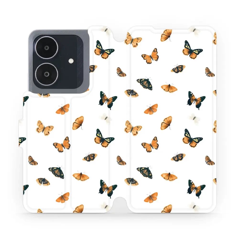 Flipové pouzdro Mobiwear - Realme Note 60 - VP77S Oranžoví motýlci