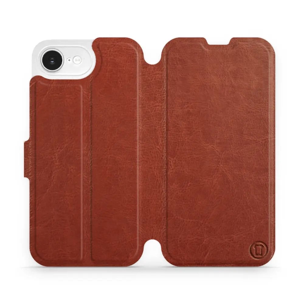 Flipové pouzdro Mobiwear - Apple iPhone 16e / iPhone 17e - Hnědé a šedé