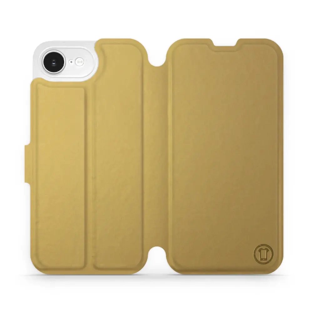 Flipové pouzdro Mobiwear - Apple iPhone 16e / iPhone 17e - Zlatavé a šedé