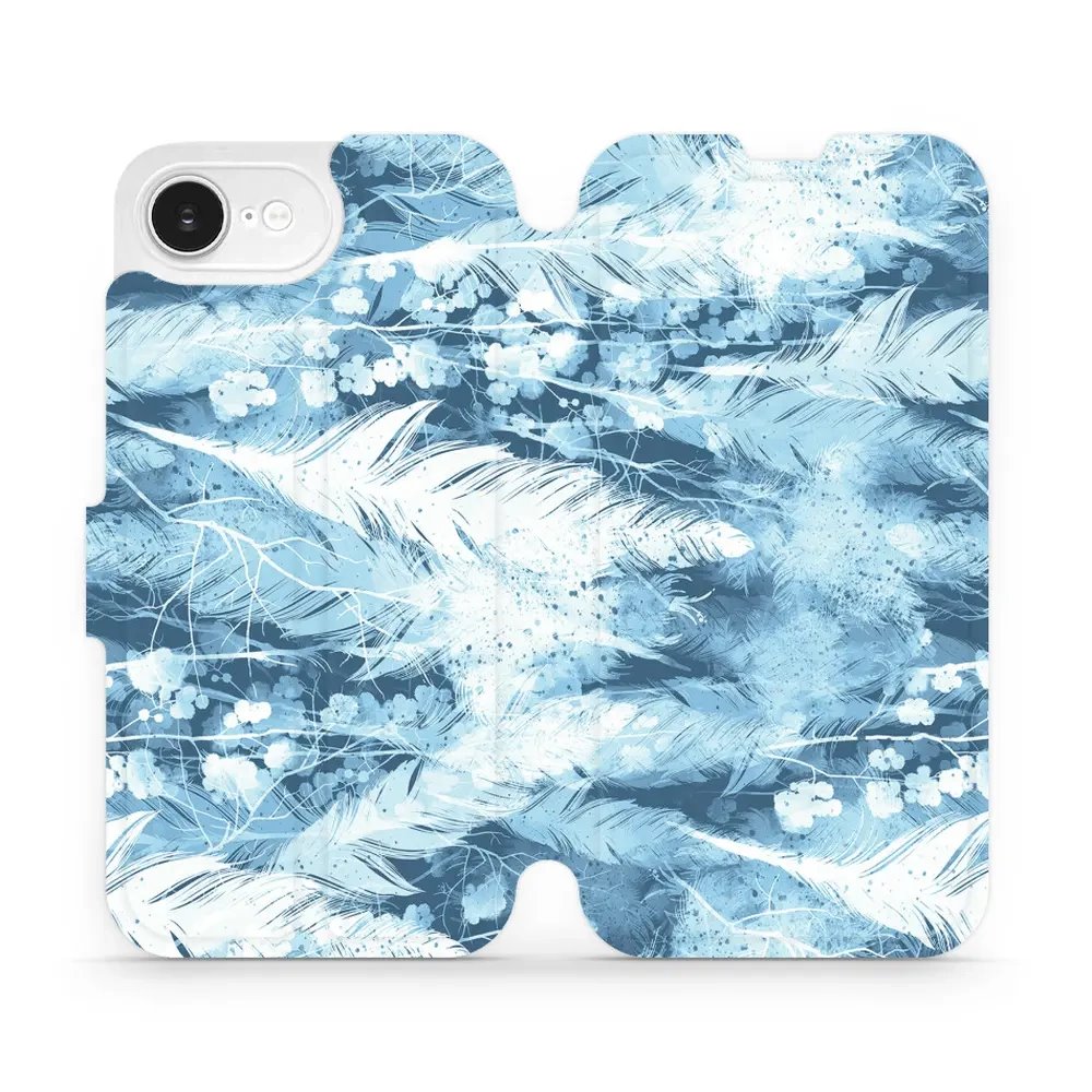 Flipové pouzdro Mobiwear - Apple iPhone 16e / iPhone 17e - M058S Světle modrá horizontální pírka