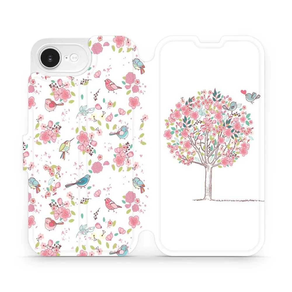 Flipové pouzdro Mobiwear - Apple iPhone 16e / iPhone 17e - M120S Strom a ptáčci